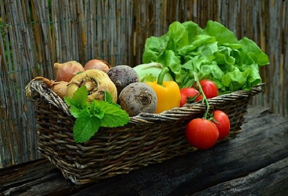 Panier de légumes frais